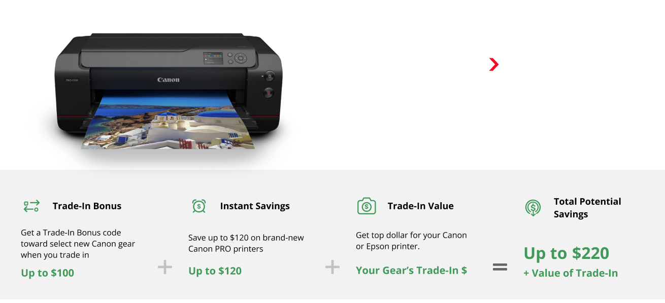 Trade your old gear for a Bonus worth up to $100 toward:
