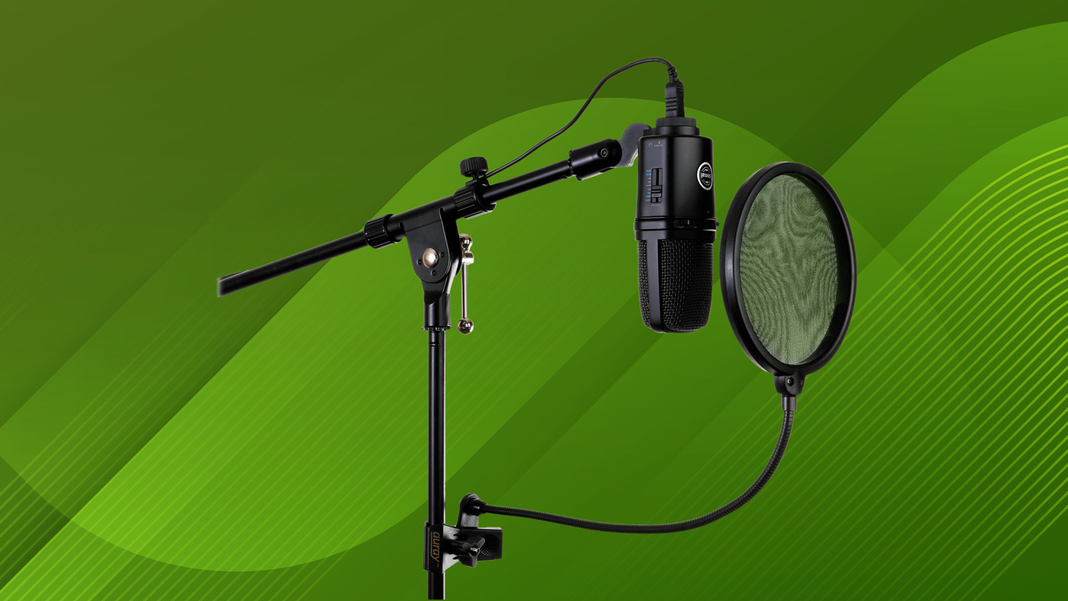 Auray PFSS-55 Pop Filter with Gooseneck with Spring-Loaded Desktop Clamp Auray PFSS-55 Pop Filter with Gooseneck with Spring-Loaded Desktop Clamp