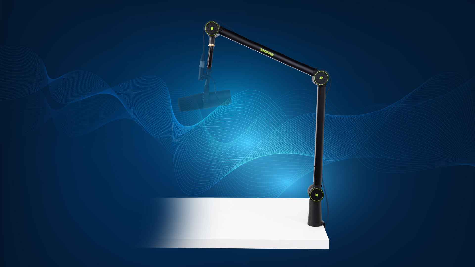 Shure by Gator Low-Profile Boom Arm Articulating Desktop Microphone Stand