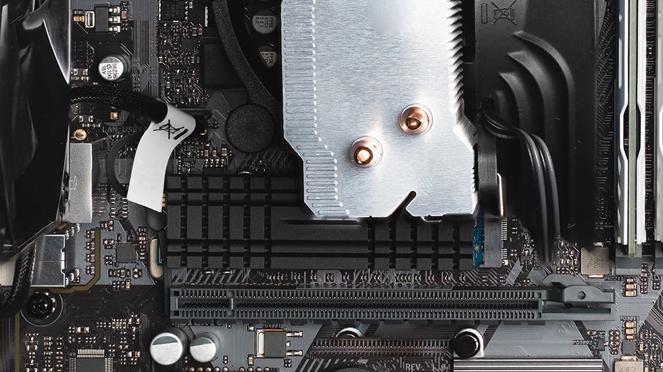 SSD with Heatsink on Motherboard