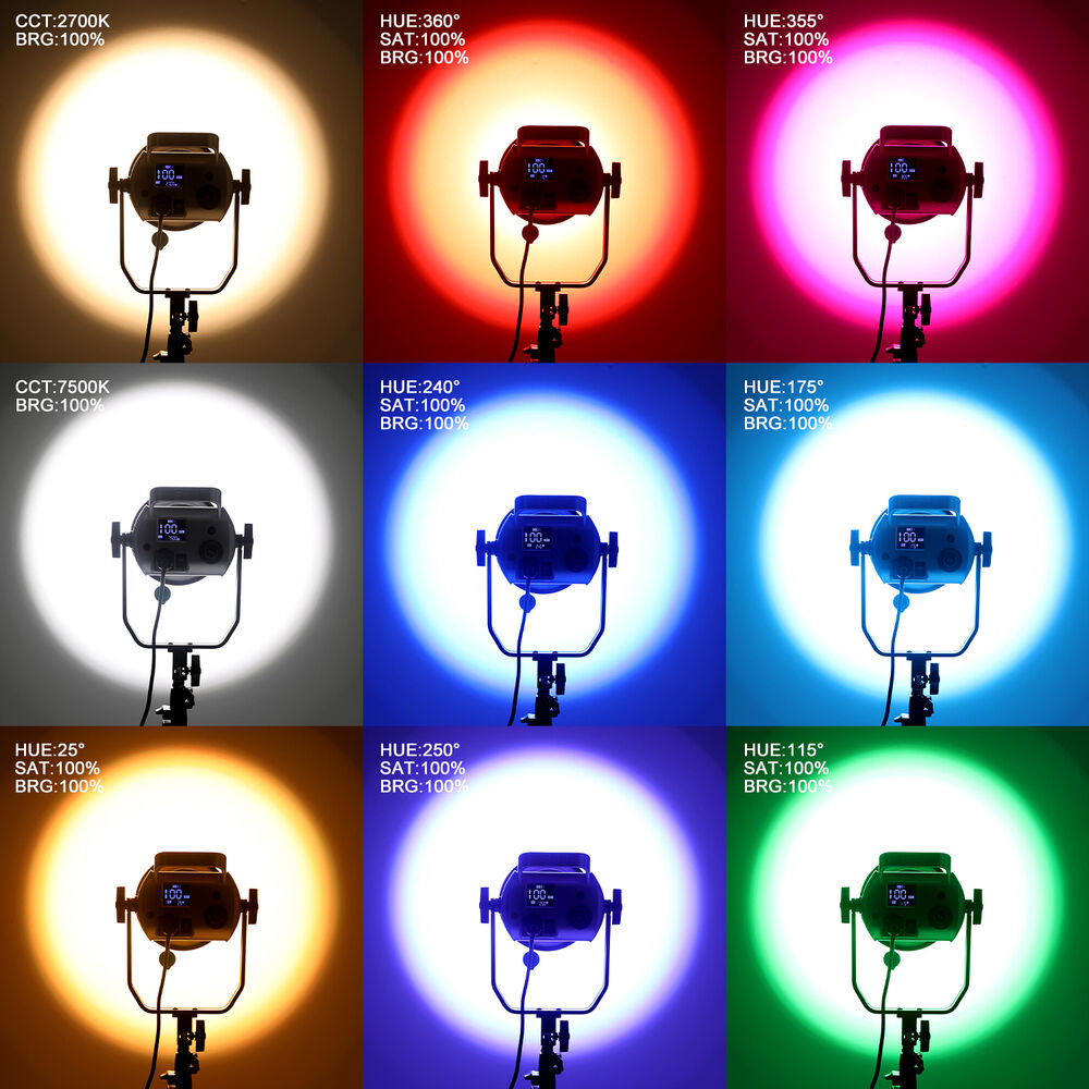 GVM SD200R RGB & Bi-Color LED Studio Video Spotlight Kit with Stand and Softbox